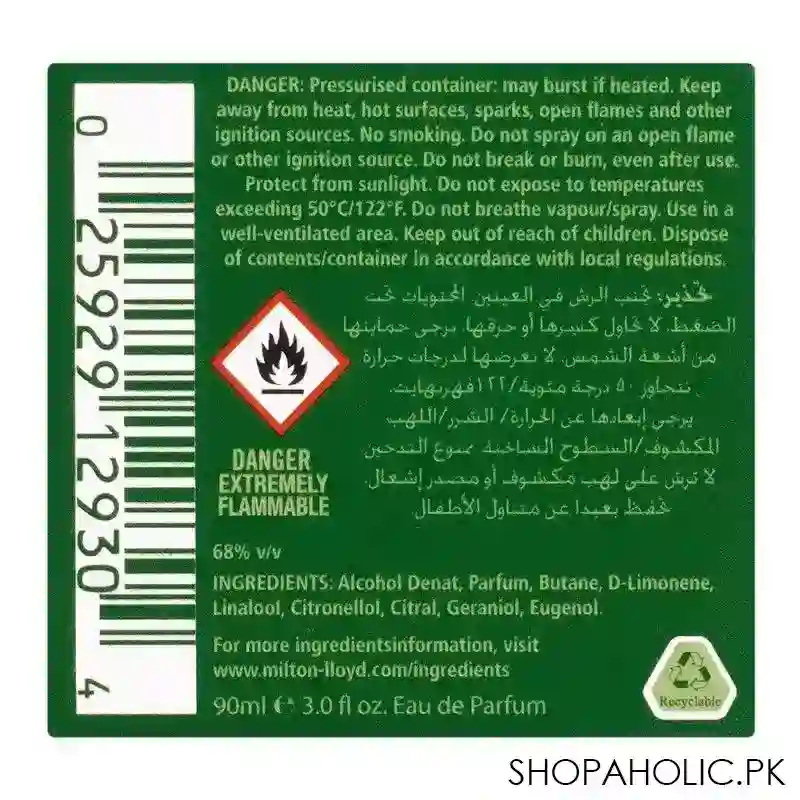 milton lloyd color me green homme eau de parfum, for men, 90ml image3