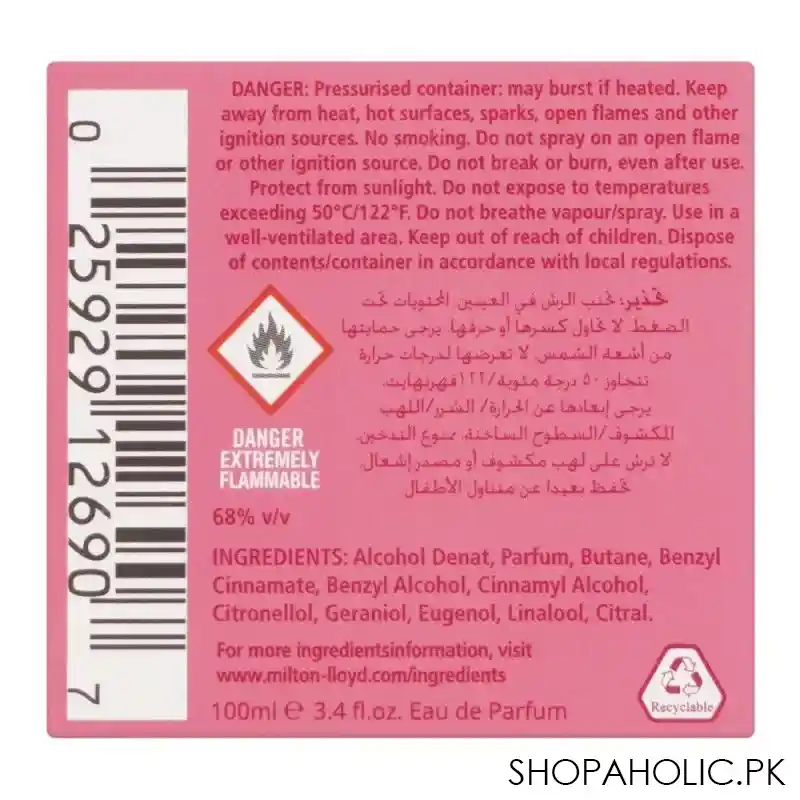 milton lloyd color me pink femme eau de parfum, for women, 100ml image3