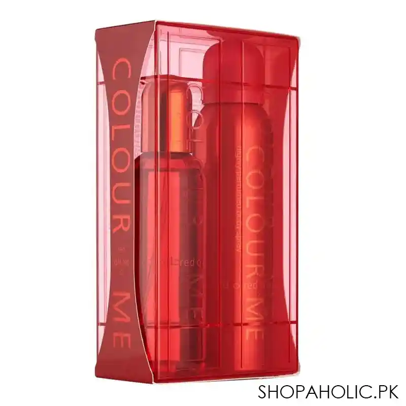milton lloyd color me red femme set for women, eau de parfum, 100ml + body spray, 150ml image2