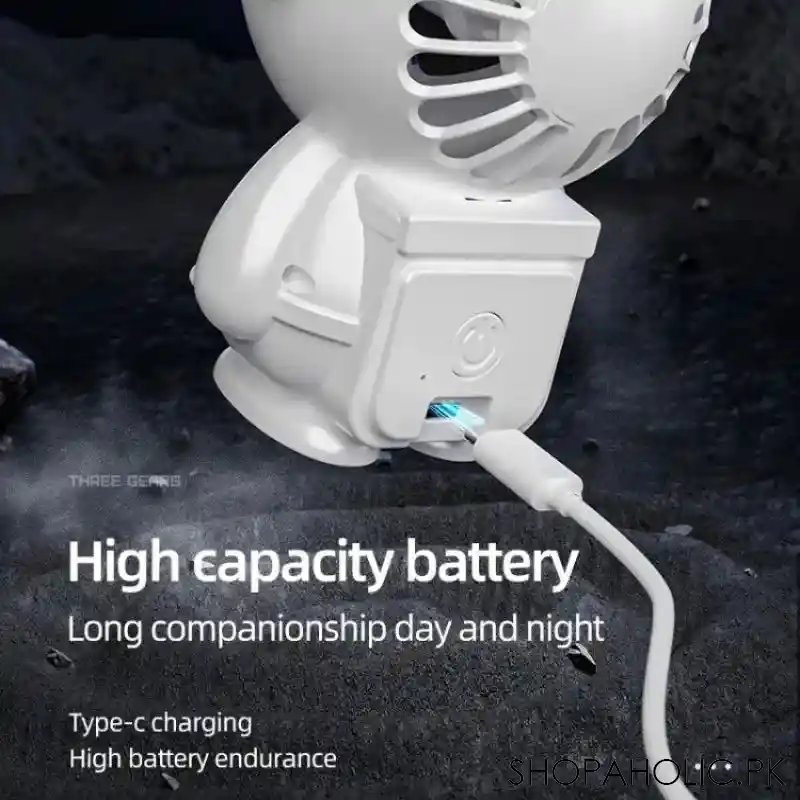 mini astronaut usb fan with led lights image3
