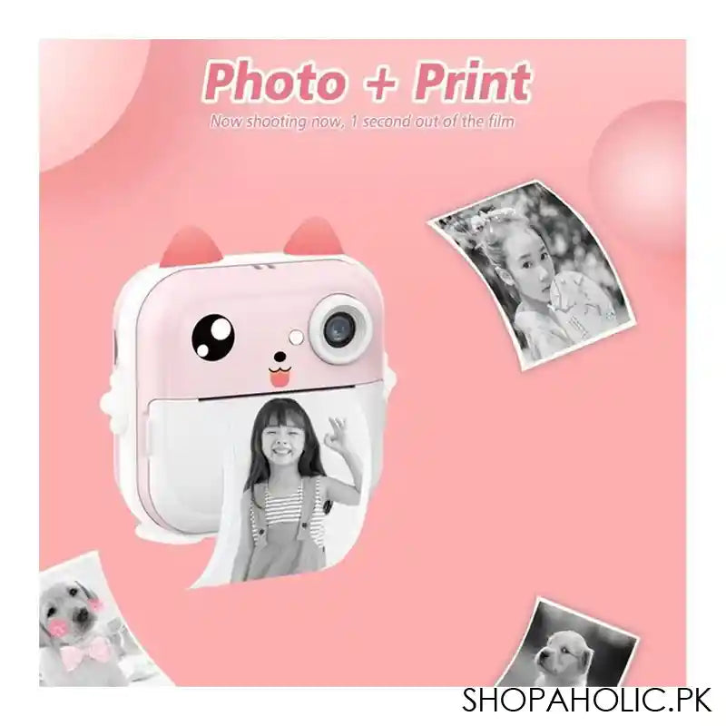 Mini Camera With Printer, Insta Print, Video & Photo Capture, HD Screen, Pink, 101326 - Image 5
