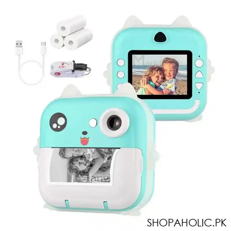 Mini Camera With Printer, Insta Print, Video & Photo Capture, HD Screen, Sea Green, 101326 - Image 3