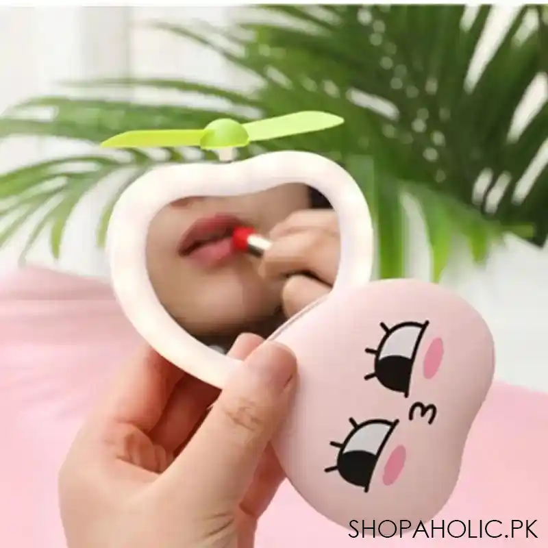 mini multifunctional led makeup mirror with fan main image