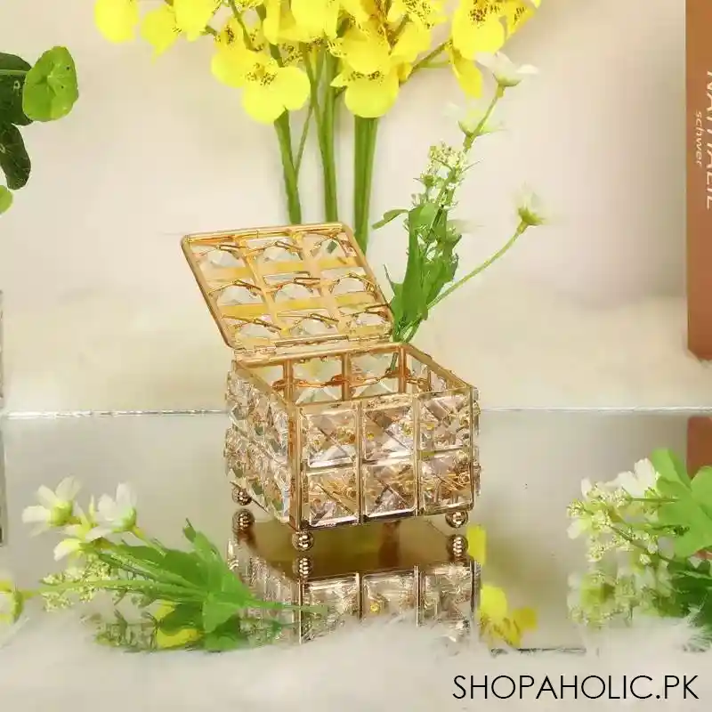 mini pearl crystal jewelry box image2