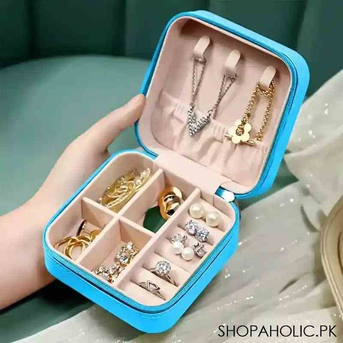 Mini Portable Travel Jewelry Leather Storage Box Organizer main image