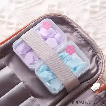 mini scented portable disinfecting paper soap petals image4