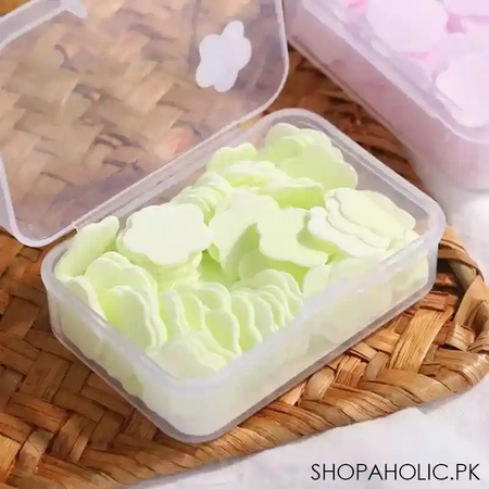 mini scented portable disinfecting paper soap petals main image