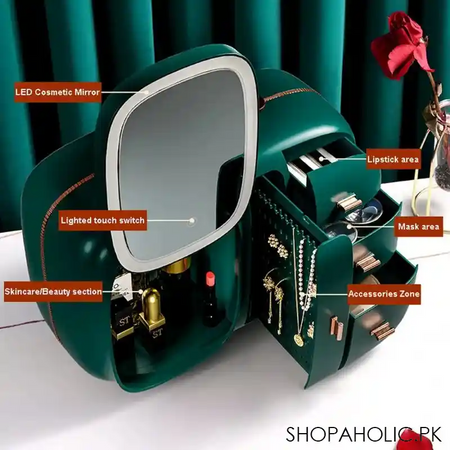 modern makeup organizer box with led mirror image4