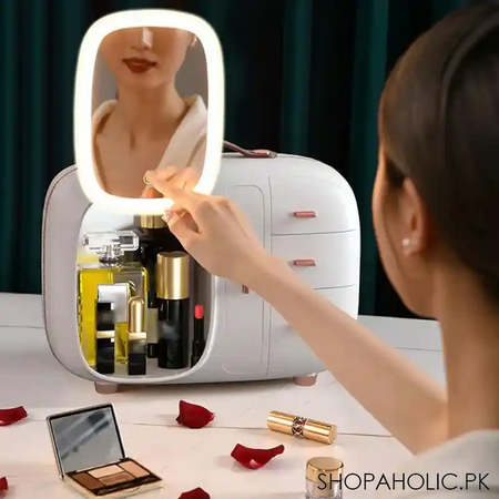 modern makeup organizer box with led mirror image5