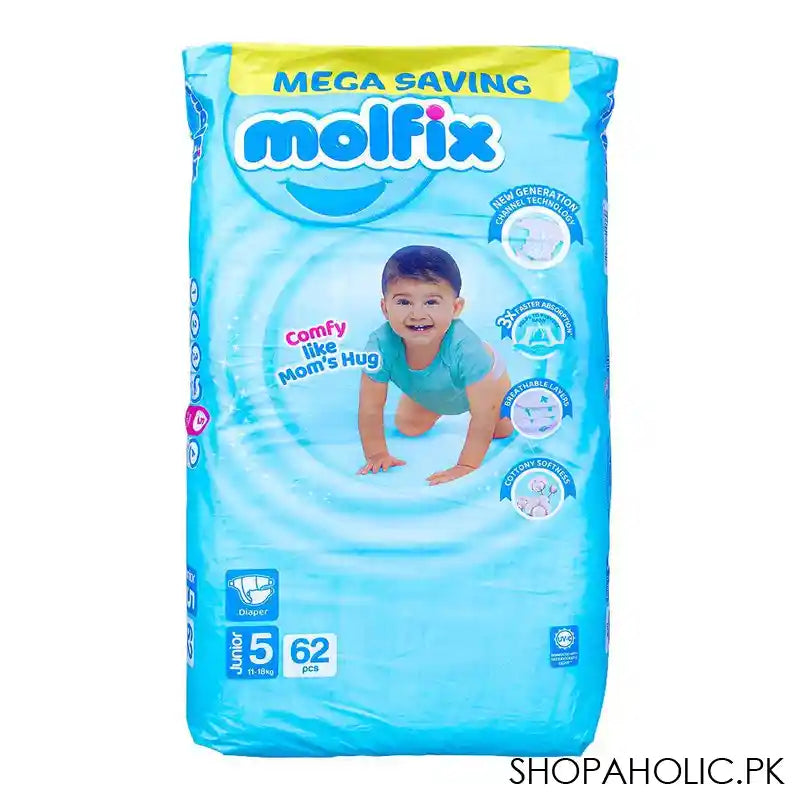 Molfix Diaper 5 Junior, Mega Saving, 11-18 KG, 62-Pack - Main Image