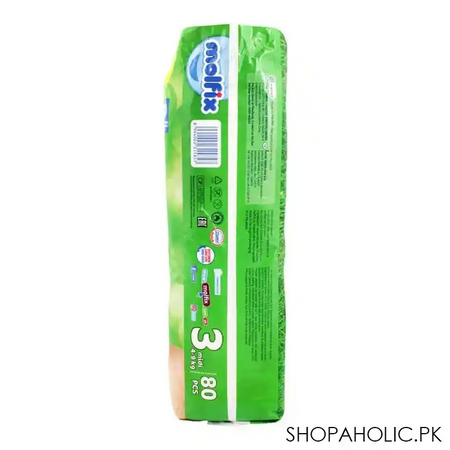 molfix diaper no. 3, midi, mega pack, 4 9 kg, 80 pack image4