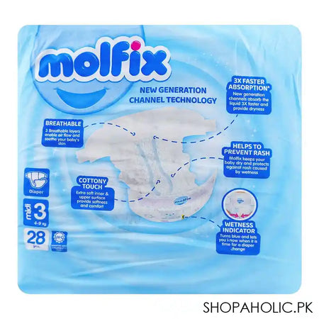 Molfix Diapers 3 Medium, 4-9kg, 28-Pack - Image 4