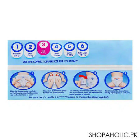 Molfix Diapers 3 Medium, Jumbo Economy Pack, 4-9kg, 56-Pack - Image 2