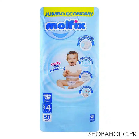 Molfix Diapers 4 Maxi, Jumbo Economy Pack, 7-14kg, 50-Pack - Main Image