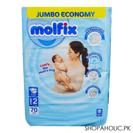 Molfix Diapers Jumbo Economy Pack, Mini No-2, 3-6 kg, 70-Pack - Main Image