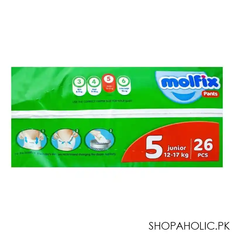 molfix pants no. 5, junior 12 17 kg, 26 pack image3
