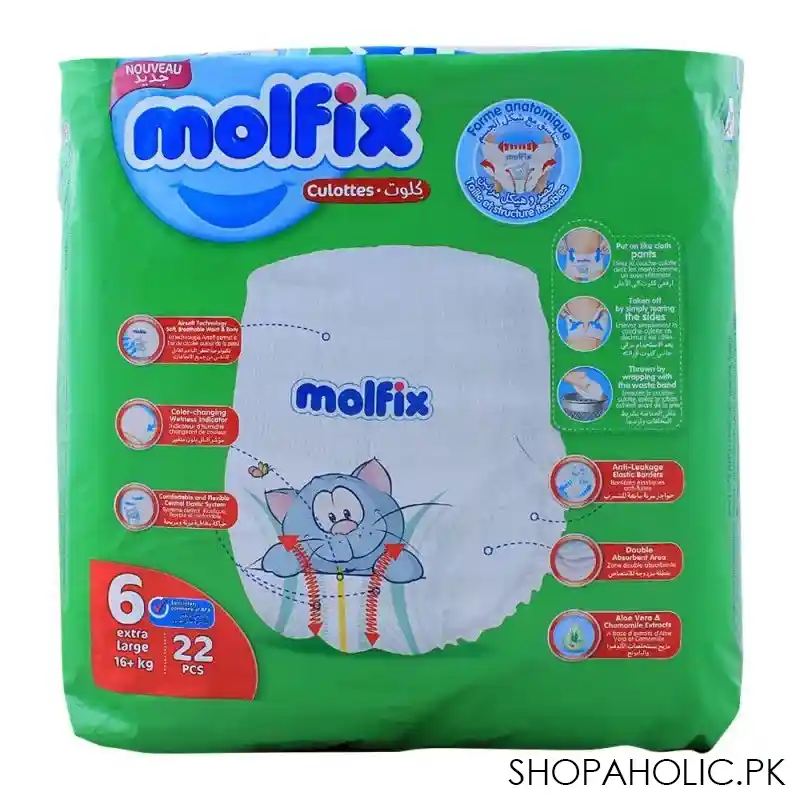 molfix pants no. 6, extra large 16+ kg, 22 pack image2