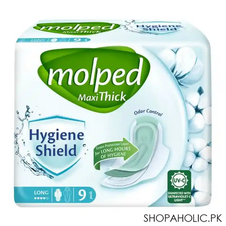 molped maxi thick hygiene shield pads, 9 long main image