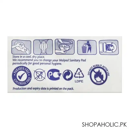 molped maxi thick hygiene shield pads, extra long, 8 pack image4