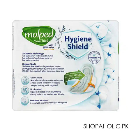 Molped Maxi Thick Hygiene Shield With 3D Barrier Long Sanitary Pads, 9+2 - Image 3