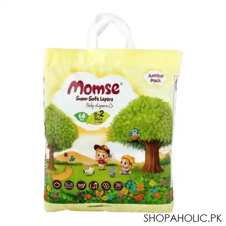 momse baby diapers, s 2 mni, 4 8 kg, 68 pack main image