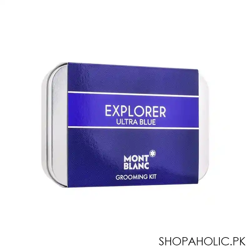 mont blanc explorer ultra blue eau de parfum 7.5ml, + face cream 30ml, + cleansing gel 30ml, grooming kit image2