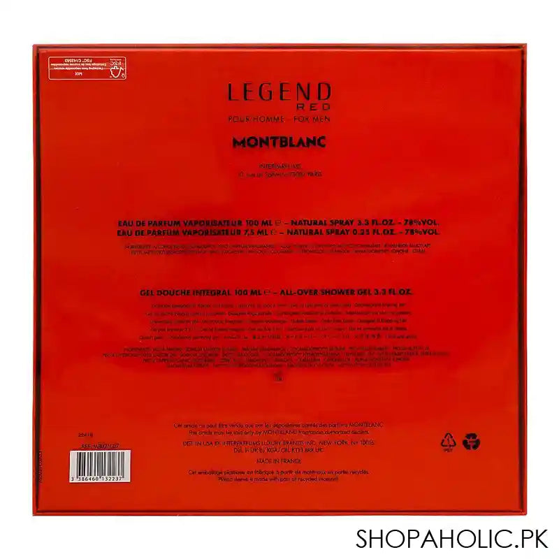 Mont Blanc Legend Red Pour Homme Set For Men, Eau De Parfum 100ml + Eau De Parfum 7.5ml + Shower Gel - Image 2
