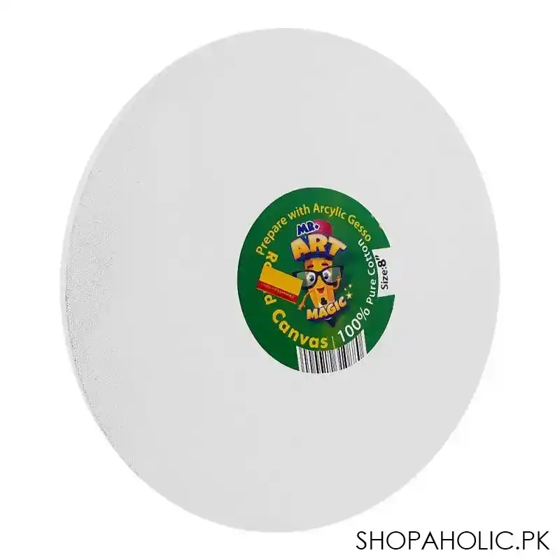 mr. art magic 100% pure cotton canvas round, 8 inches, white, 527 3308 main image