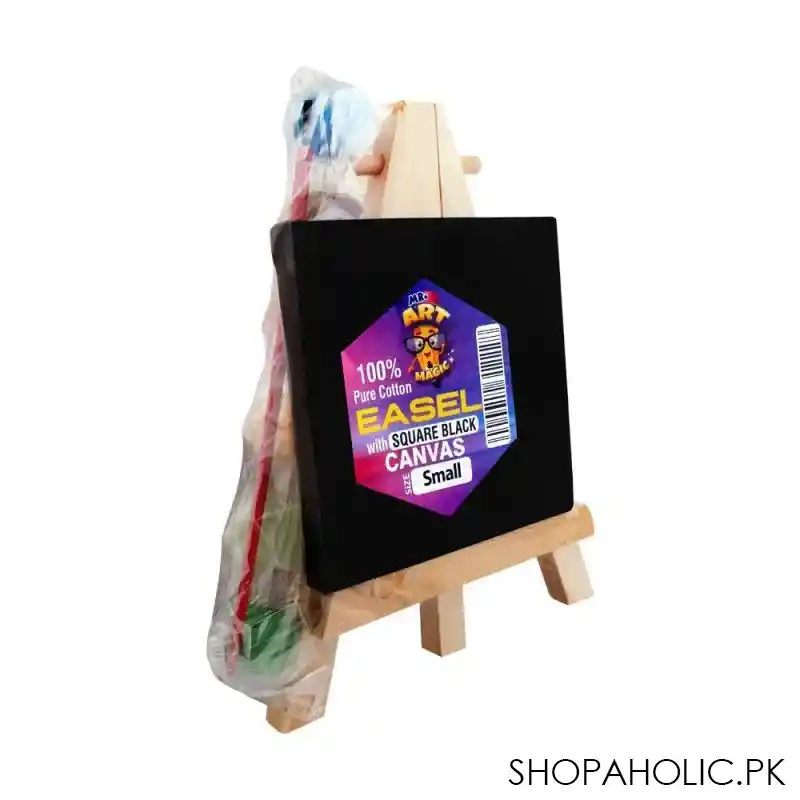 mr. art magic 100% pure cotton easel with canvas, small, black, 552 3922 main image