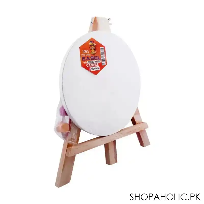 mr. art magic 100% pure cotton easel with round canvas, medium, white, 549 3913 main image