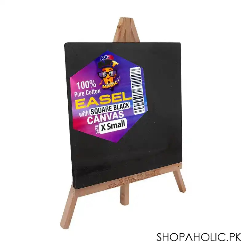 Mr. Art Magic 100% Pure Cotton Easel With Square Canvas, X-Small, Black, 551-3906 - Main Image