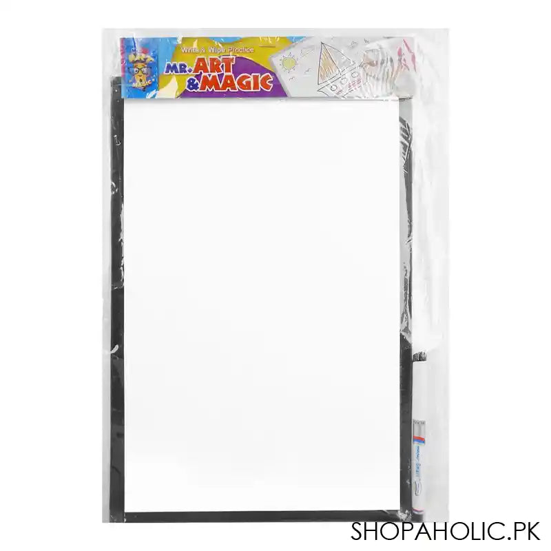 Mr.Art Magic Formica Medium Whiteboard With Marker, Best For Write & Wipe Practice, 508-2102 - Main Image