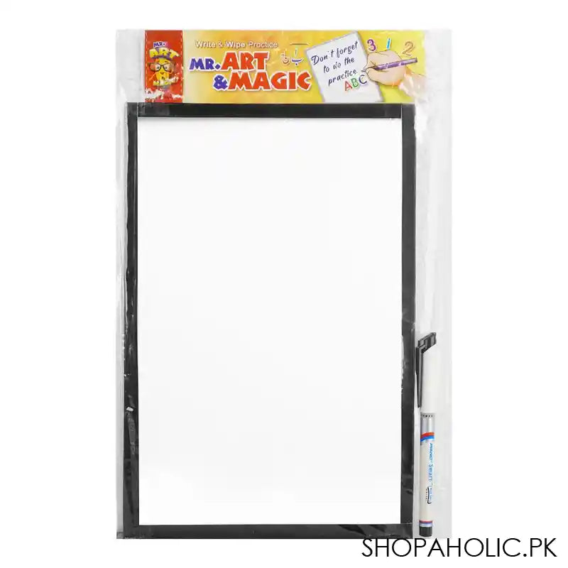 Mr.Art Magic Formica Small Whiteboard With Marker, Best For Write & Wipe Practice, 507-2101 - Main Image