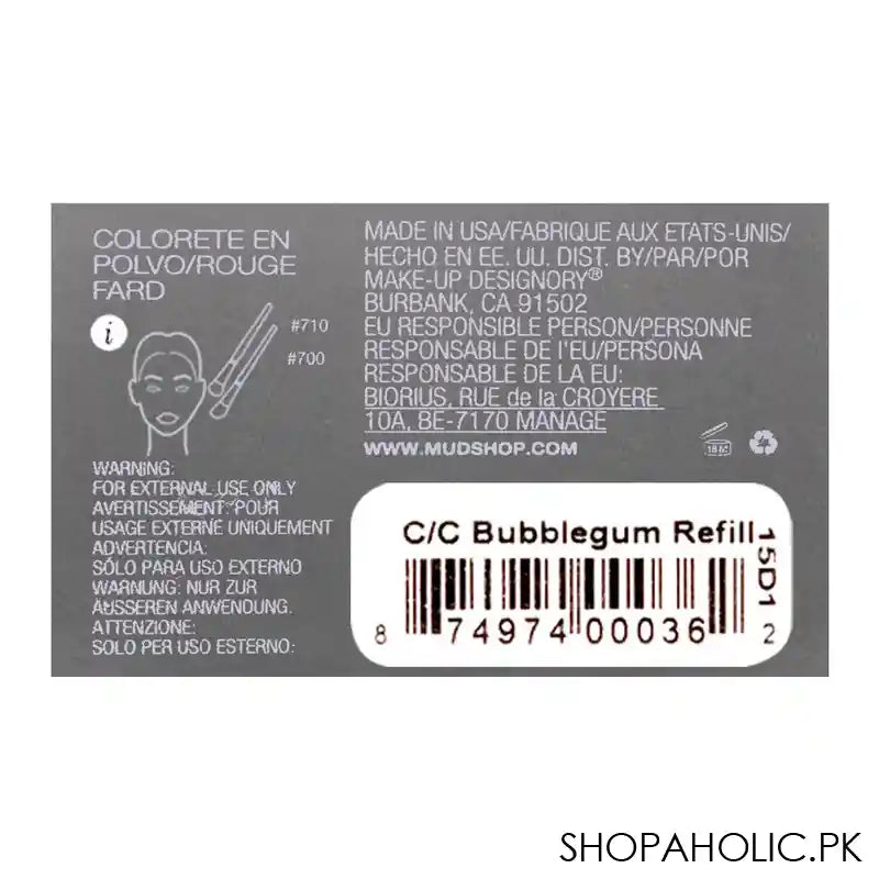 MUD Makeup Designory Cheek Color Blush Refill, Bubblegum - Image 2