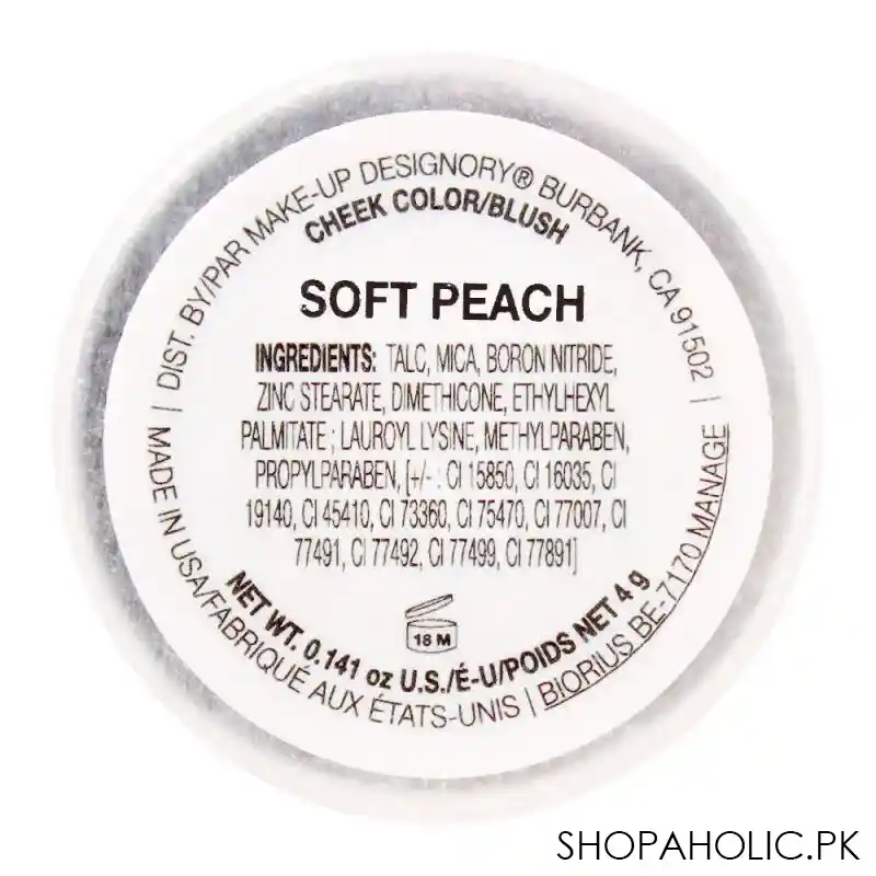 mud makeup designory cheek color blush refill, soft peach image5