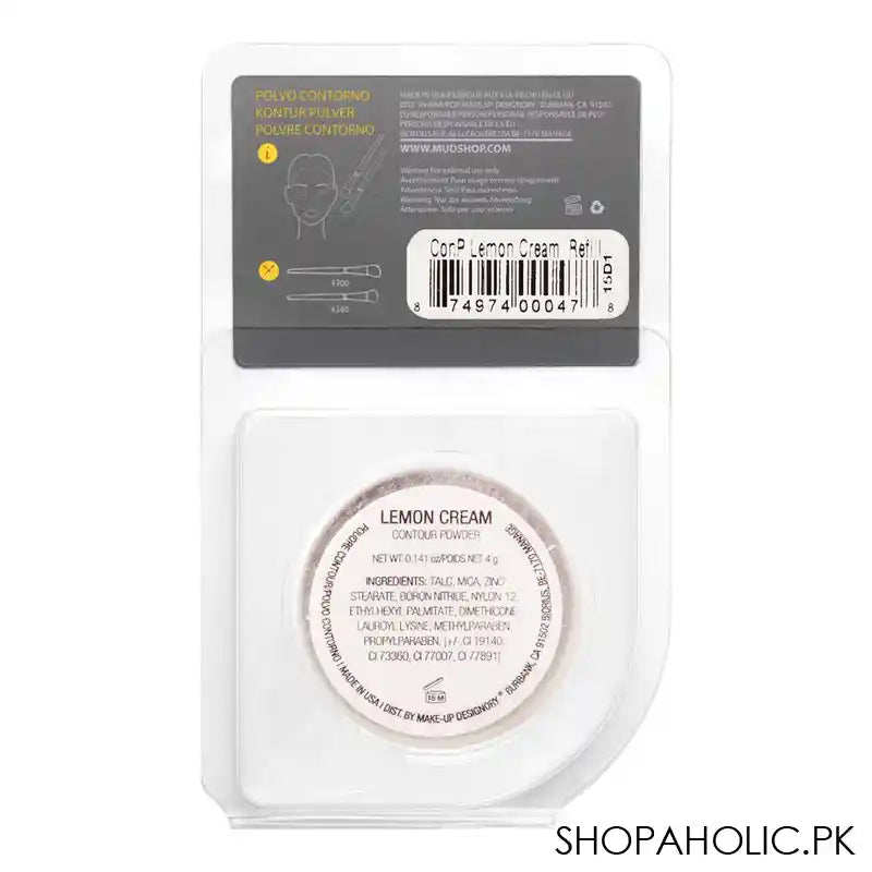 MUD Makeup Designory Contour & Highlighter Powder Refill, Lemon Cream - Image 2