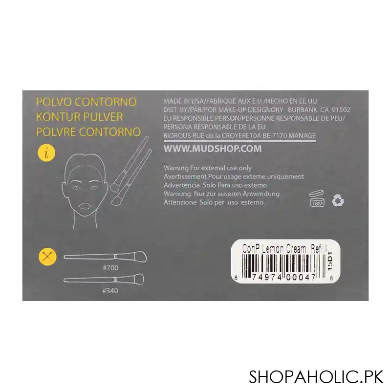MUD Makeup Designory Contour & Highlighter Powder Refill, Lemon Cream - Image 4