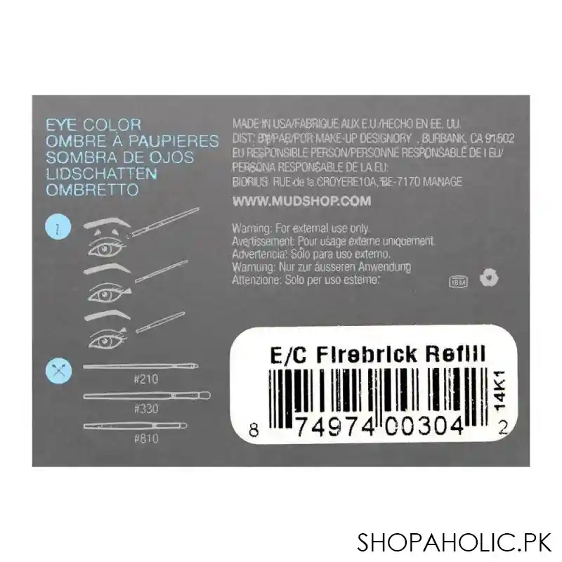 mud makeup designory eye color refill, firebrick image4