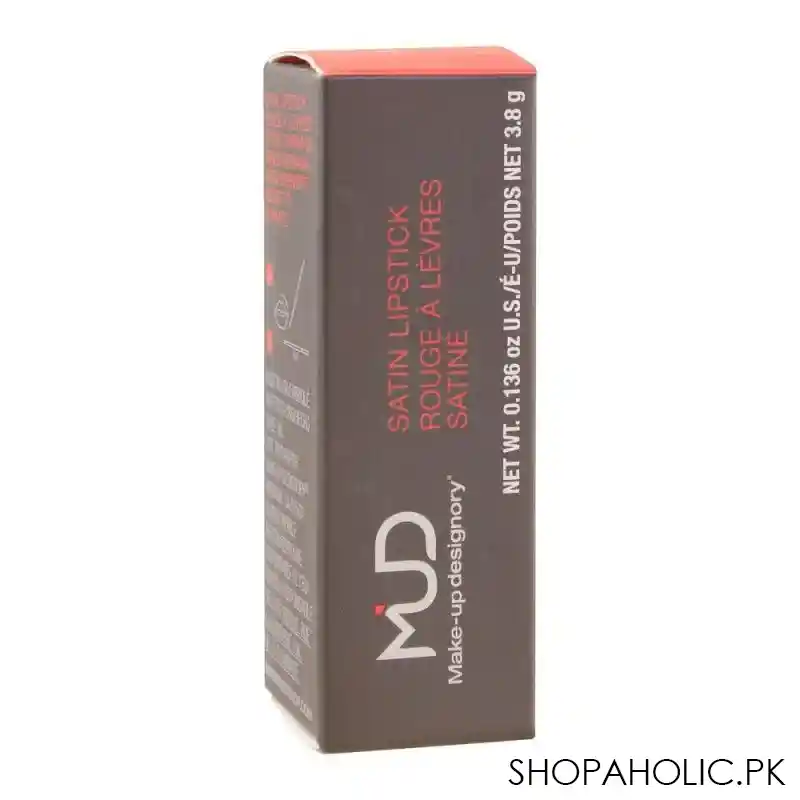 mud makeup designory satin lipstick, soleil image4