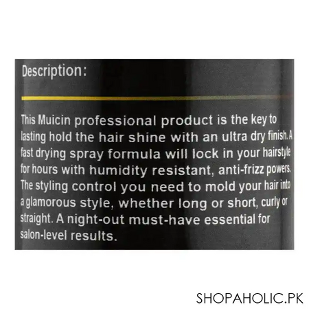 muicin 24 hours flexible hold strong hold hair spray, 420ml image3