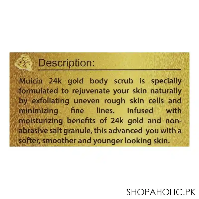 muicin 24k gold body scrub, for all skin types, 500g image4