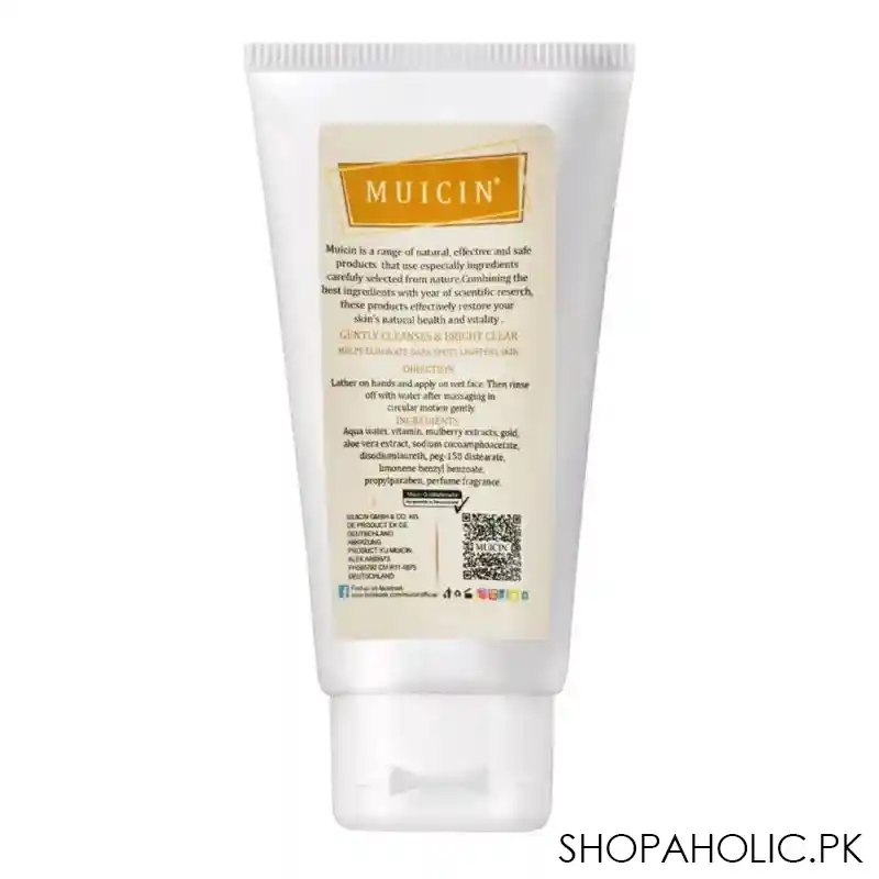 muicin 24k gold oil control clear & bright anti acne face wash, remove dead skin layers, 150g image2