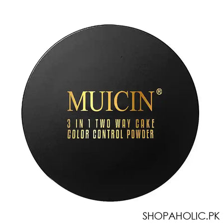 Muicin 3-In-1 Two Way Cake Color Control Compact Face Powder, 100 Fair - Image 5