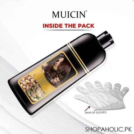 muicin 5 in 1 ginger & argan hair dye + shampoo + conditioner, black, 200ml image2
