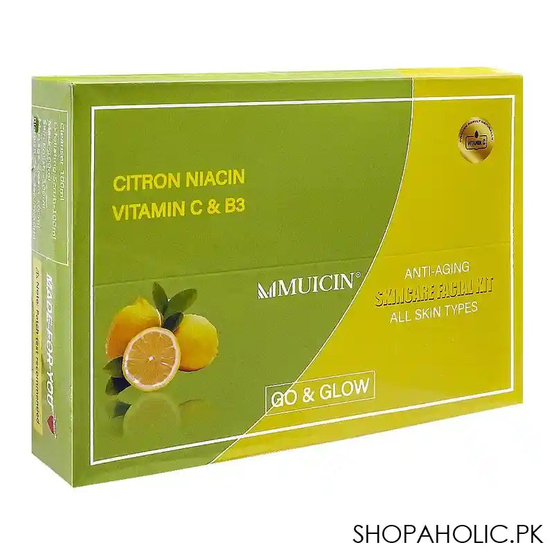 Muicin Citron Niacin Vitamin C & B3 Anti-Aging Skin Care Facial Kit, For All Skin Types - Main Image
