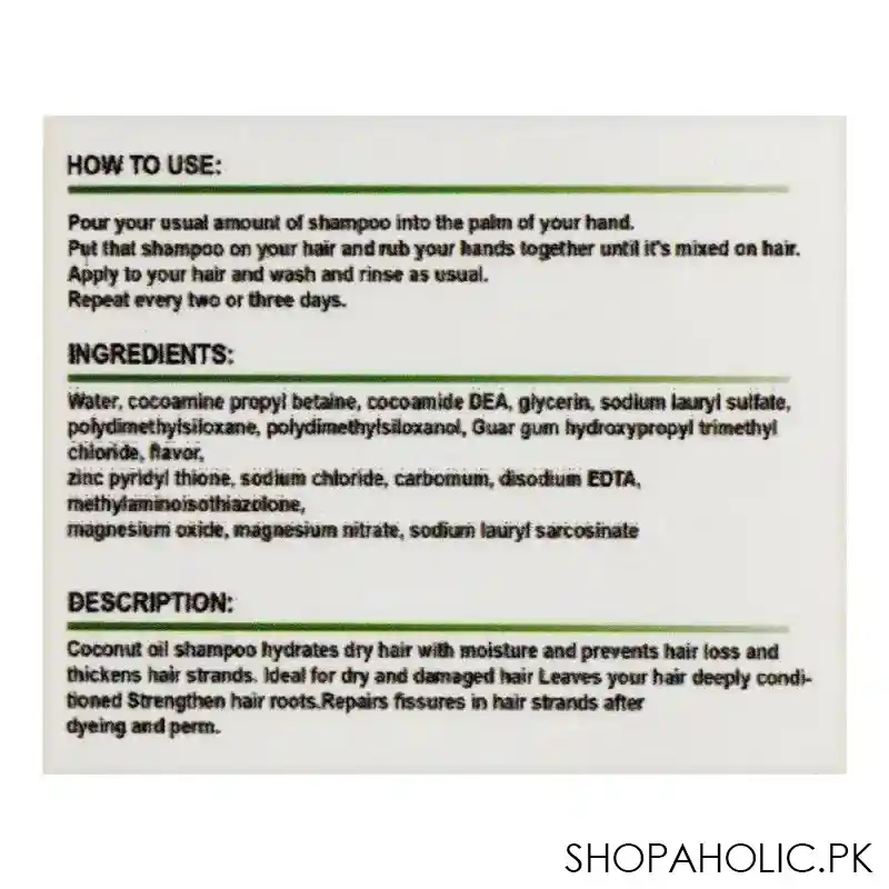muicin coconut milk oil vegan moisture repair shampoo, for dry, damaged & fragile hair, 280ml image3