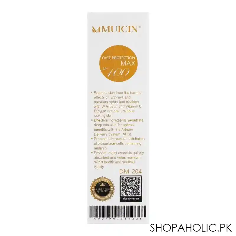 muicin fluide defence face & body spf 100 sunblock, 40ml image2