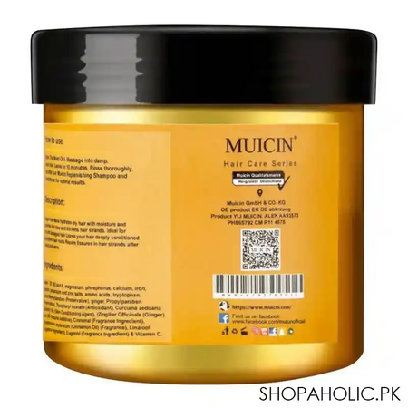 muicin ginger oil keratin treatment anti hair fall hair mask 500ml image2
