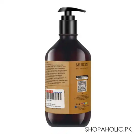 muicin ginger oil keratin treatment anti hair fall shampoo, 500ml image2