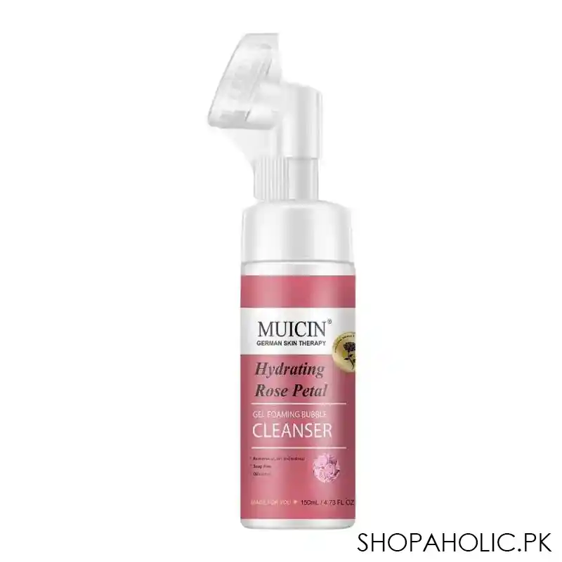 muicin hydrating rose petal gel foaming bubble cleanser, 150ml main image